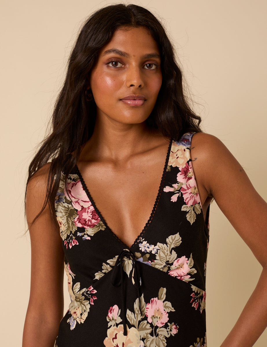 Brown Zebra Print Puff Sleeve Ella Midi Dress | Nobody's Child